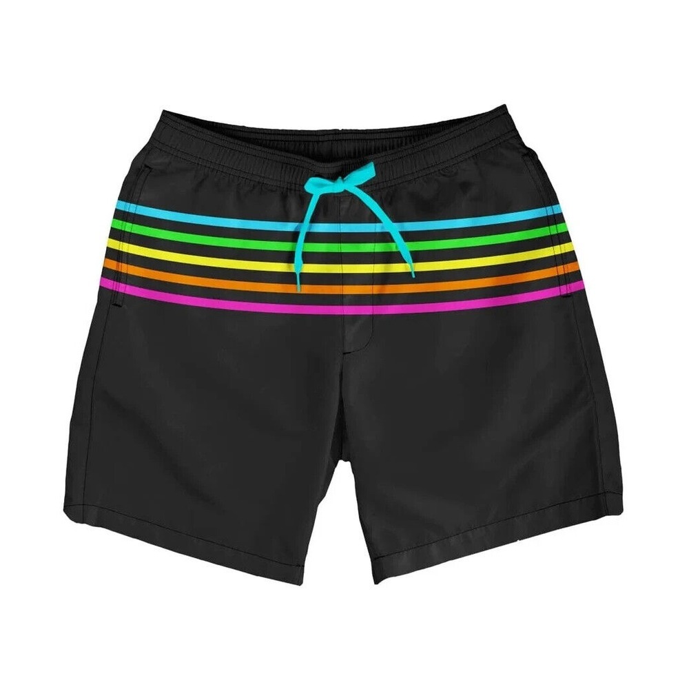 TIPSY ELVES NEON NETHERLANDS SWIM TRUNKS Men's Size Medium  BLACK  NEW WITH TAGS